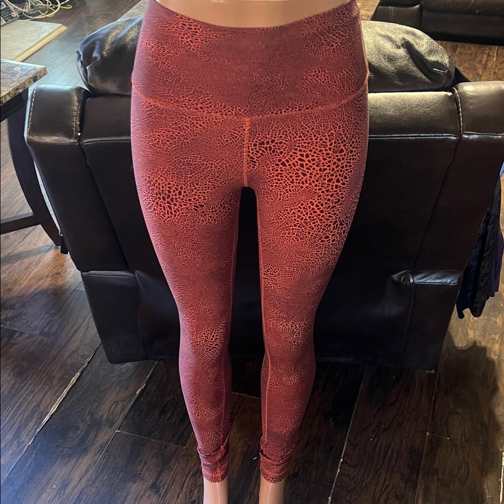 Lululemon Athletica Coral Patterned Leggings